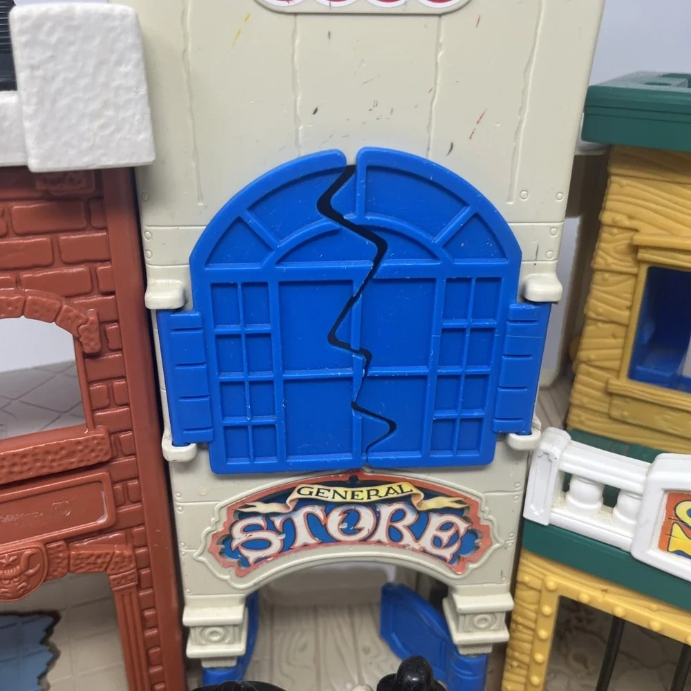 Fisher Price Great Adventures Cowboy Wild Western Stagecoach Town Cannon Figures